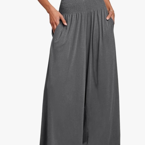 Wide leg elastic waist rayon pants Med - Picture 4 of 8